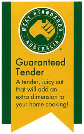 Meat Standards Australia - MSA Guaranteed Tender Ribbon.  Landtasia meat is MSA Tender graded.